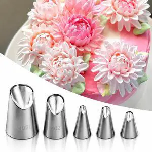 Dr.Pedi 5 Pieces Rose Flower Piping Tips Set Cake Decorating Tips Icing Piping Nozzles Set Cupcake Decorating Kit Cupcake Pastry Tool Dr.Pedi 5 Pieces Rose Flower Piping Tips Set Cake Decorating Tips Icing Piping Nozzles Set Cupcake Decorating Kit Cupcake Pastry Tool