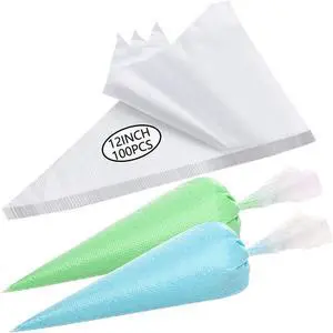 Piping Bags Disposable Pastry Bags 12 Inch 100PCS Thicken and Non-Slip Icing Bags Tipless Frosting Piping Bag for Cake, Cream Frosting and Cookie Decoration Supplies Piping Bags Disposable Pastry Bags 12 Inch 100PCS Thicken and Non-Slip Icing Bags Tipless Frosting Piping Bag for Cake, Cream Frosting and Cookie Decoration Supplies