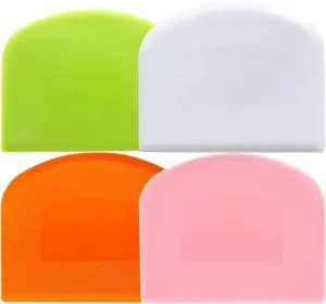 Dough Scraper Bench Scraper for Baking, 4 PCs BPA Free PE Plastic Flexible Bowl Scraper, Food-safe Plastic Dough Cutter for Bread Cake Dough Fondant Icing (White, Green, Orange, Pink) Dough Scraper Bench Scraper for Baking, 4 PCs BPA Free PE Plastic Flexible Bowl Scraper, Food-safe Plastic Dough Cutter for Bread Cake Dough Fondant Icing (White, Green, Orange, Pink)