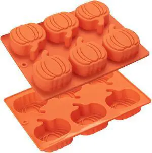 Silicone Pumpkin Molds, 2 Pack Pumpkin-Shaped Cake Molds Thanksgiving Cookie Molds Muffin Cupcake Pan Hot Chocolate Bomb Mold for Halloween Thanksgiving Fall Baking and Wax Melts Soap Making Silicone Pumpkin Molds, 2 Pack Pumpkin-Shaped Cake Molds Thanksgiving Cookie Molds Muffin Cupcake Pan Hot Chocolate Bomb Mold for Halloween Thanksgiving Fall Baking and Wax Melts Soap Making