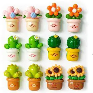 12PCS Small Fridge Magnets Cute Cactus Sunflower Magnet Set | 1.1×0.65inch Mini Size Succulents Cacti Flowers Green Pink Yellow Colorful Funny Garden Decorative Magnets 12PCS Small Fridge Magnets Cute Cactus Sunflower Magnet Set | 1.1×0.65inch Mini Size Succulents Cacti Flowers Green Pink Yellow Colorful Funny Garden Decorative Magnets