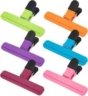 OWLKELA 6 Pcs Chip Clips,6 inch x 3.4 inch, Multicolor | Heavy Duty Seal Grip, Plastic Bag Clips, Ideal for Kitchen, Pantry, Home & Food Packages OWLKELA 6 Pcs Chip Clips,6 inch x 3.4 inch, Multicolor | Heavy Duty Seal Grip, Plastic Bag Clips, Ideal for Kitchen, Pantry, Home & Food Packages