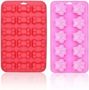 Dog Treat Mold Silicone 2 Pack, Paw Print and Bone Silicone Molds for Homemade Dog Treats, Frozen Puppy Treats, Dog Ice Cream, Chocolate, Gummies, Candy, Ice Cubes, BPA Free Easy Release Pet Mold Dog Treat Mold Silicone 2 Pack, Paw Print and Bone Silicone Molds for Homemade Dog Treats, Frozen Puppy Treats, Dog Ice Cream, Chocolate, Gummies, Candy, Ice Cubes, BPA Free Easy Release Pet Mold