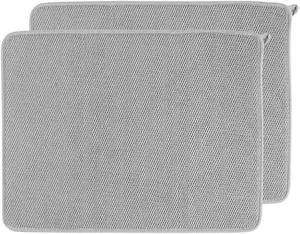 2 Pack Dish Drying Mat Absorbent Microfiber Dish Drainer Mats for Kitchen Counter, 20 x 15 Inch Mats for Drying Dishes, Gray 2 Pack Dish Drying Mat Absorbent Microfiber Dish Drainer Mats for Kitchen Counter, 20 x 15 Inch Mats for Drying Dishes, Gray