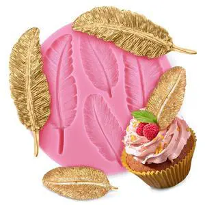 Feather Chocolate Mold, Flexible Silicone, 3D Design, 0.3" Thick, Reusable | Silicone Feather Mold; Different Sizes of Feathers; Non-Stick Release; for Cakes, Desserts, and Dessert Decorating Feather Chocolate Mold, Flexible Silicone, 3D Design, 0.3" Thick, Reusable | Silicone Feather Mold; Different Sizes of Feathers; Non-Stick Release; for Cakes, Desserts, and Dessert Decorating
