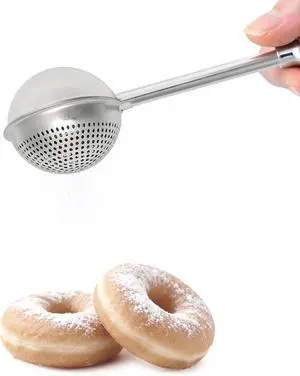 Flour Duster for Baking, One-Handed Operation, 304 Stainless Steel | Spring-Press Handle, Dishwasher Safe, For Flour, Powdered Sugar, Fine Spices, Pick Up and Dust Flour Sifter, Gift Package Flour Duster for Baking, One-Handed Operation, 304 Stainless Steel | Spring-Press Handle, Dishwasher Safe, For Flour, Powdered Sugar, Fine Spices, Pick Up and Dust Flour Sifter, Gift Package