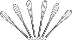 5 inch Mini Wire Whisk 6 Pack - Stainless Steel 5 inch Mini Wire Whisk 6 Pack - Stainless Steel