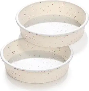 Vinino 8 Inch Silicone Round Cake Pan, Set of 2 | Ideal for Birthday Cakes, Multi Layer Baking and Homemade Desserts, Flexible Design for Easy Storage Vinino 8 Inch Silicone Round Cake Pan, Set of 2 | Ideal for Birthday Cakes, Multi Layer Baking and Homemade Desserts, Flexible Design for Easy Storage