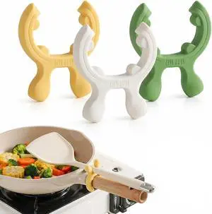 Winb Silicone Spoon Rest, 3 Pack Non-Slip Pot Clip Spatula Holder, Drip-Free, White, Green, Yellow Winb Silicone Spoon Rest, 3 Pack Non-Slip Pot Clip Spatula Holder, Drip-Free, White, Green, Yellow