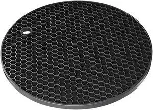 TENOC Silicone Non-Slip, Heat Resistant & Water-Trapping Trivet Mats for Water Glasses & Teacup & Coffee Cup & Dishes & Cookware, Multipurpose Kitchen Table Coaster, 5.5-Inch, Black TENOC Silicone Non-Slip, Heat Resistant & Water-Trapping Trivet Mats for Water Glasses & Teacup & Coffee Cup & Dishes & Cookware, Multipurpose Kitchen Table Coaster, 5.5-Inch, Black