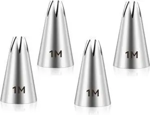 4pcs 1M Cake Piping Tips, Cake Decorating Kit,Baking Supplies,Piping Tips,Piping Bags And Tips Set,Frosting Piping Kit,for Cookie Cup cake 4pcs 1M Cake Piping Tips, Cake Decorating Kit,Baking Supplies,Piping Tips,Piping Bags And Tips Set,Frosting Piping Kit,for Cookie Cup cake