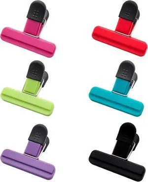 6 Pack Small Size Bag Clips, 3 x 2.5 Inch Assorted Colors Food Clips (Color 1) 6 Pack Small Size Bag Clips, 3 x 2.5 Inch Assorted Colors Food Clips (Color 1)