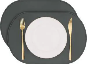 Silicone Placemat Set of 2, Heat Resistant Placemats for Dinning Table, Reusable Portable Kids Baby Placemats, Waterproof Stain-Proof Toddler Food Mats, Easy to Clean Silicone Mat Oval Placemat Silicone Placemat Set of 2, Heat Resistant Placemats for Dinning Table, Reusable Portable Kids Baby Placemats, Waterproof Stain-Proof Toddler Food Mats, Easy to Clean Silicone Mat Oval Placemat