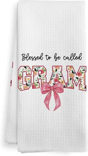 Gram Grandma Practical Gifts Gift for Mothers Day from Grandkids, Mothers Day Christmas Birthday Gift for Grandma, Blessed to be Called Gram Floral Kitchen Dish Hand Tea Towels, 16x24 Inch Gram Grandma Practical Gifts Gift for Mothers Day from Grandkids, Mothers Day Christmas Birthday Gift for Grandma, Blessed to be Called Gram Floral Kitchen Dish Hand Tea Towels, 16x24 Inch