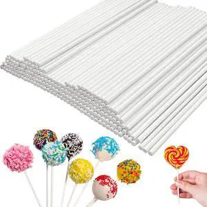 100 Pcs White Lollipop Sticks,6 Inch Paper Cake Pop Sticks,Lollipop Treat Sticks for Cake Pops,Homemade Candy,Chocolate,Cookie,Dessert(Dia 3.5mm) 100 Pcs White Lollipop Sticks,6 Inch Paper Cake Pop Sticks,Lollipop Treat Sticks for Cake Pops,Homemade Candy,Chocolate,Cookie,Dessert(Dia 3.5mm)