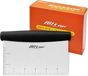 ALLTOP Bench Scraper & Chopper for Kitchen - Ideal Baking Essential Utensil,Stainless Steel Pastry/Dough/Food Cutter Tool for Cake Pizza Bread,Cooking - 1 Pack,Black ALLTOP Bench Scraper & Chopper for Kitchen - Ideal Baking Essential Utensil,Stainless Steel Pastry/Dough/Food Cutter Tool for Cake Pizza Bread,Cooking - 1 Pack,Black