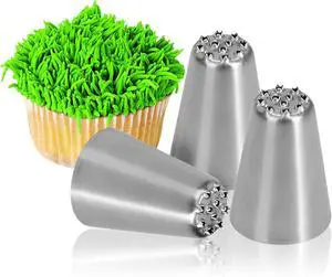 Skypia 3PCS Stainless Steel Grass Icing Nozzles Set Christmas Cupcake Mousse Cake Decorating Tips Piping Nozzles DIY Baking Tools (Multiple) Skypia 3PCS Stainless Steel Grass Icing Nozzles Set Christmas Cupcake Mousse Cake Decorating Tips Piping Nozzles DIY Baking Tools (Multiple)
