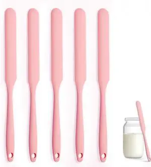 Silicone Jar Spatula Set of 5, Long Handle Skinny Spatula and Spurtle for Sourdough Starter, Flexible Jar Scraper for Peanut Butter, Jam, Icing, Cream with No Batter Left Behind (5) Silicone Jar Spatula Set of 5, Long Handle Skinny Spatula and Spurtle for Sourdough Starter, Flexible Jar Scraper for Peanut Butter, Jam, Icing, Cream with No Batter Left Behind (5)