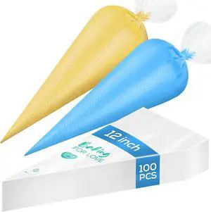 100PCS 12 Inch Disposable Anti Burst Thick Piping Bags | Pastry Bags,Cake&Cookie Decorating,Cream Frosting,Baking Supplies,Tipless Piping,Easy to Grip,Icing,Non-Slip,Large 100PCS 12 Inch Disposable Anti Burst Thick Piping Bags | Pastry Bags,Cake&Cookie Decorating,Cream Frosting,Baking Supplies,Tipless Piping,Easy to Grip,Icing,Non-Slip,Large
