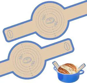 Silicone Bread Sling for Dutch Oven, 2 Pack Round, Dark Blue | Non-Stick, Reusable & Easy to Clean and Transfer Dough, Sourdough Baking Mat for Bread Baking Supplies Silicone Bread Sling for Dutch Oven, 2 Pack Round, Dark Blue | Non-Stick, Reusable & Easy to Clean and Transfer Dough, Sourdough Baking Mat for Bread Baking Supplies