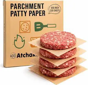 6x6 Inches Parchment Paper Squares 320Pcs, Hamburger Patty Paper | Unbleached & Pre-cut, Non-Stick Parchment Sheets for Separating Patty, Wrapping, Naan, Tortillas Press Pan, Patties, Freezer 6x6 Inches Parchment Paper Squares 320Pcs, Hamburger Patty Paper | Unbleached & Pre-cut, Non-Stick Parchment Sheets for Separating Patty, Wrapping, Naan, Tortillas Press Pan, Patties, Freezer