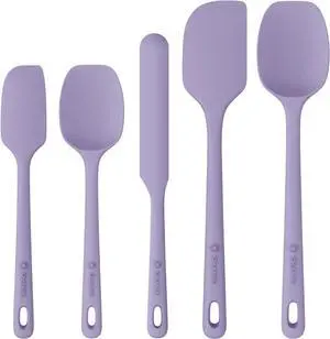 ChefAide 5 Pieces Silicone Spatula Set, Food Grade Rubber Spatula, Upgrade Strong Handle with Ergonomic Grip, Heat Resistant Up to 600°F for Nonstick Cookware, Cooking ChefAide 5 Pieces Silicone Spatula Set, Food Grade Rubber Spatula, Upgrade Strong Handle with Ergonomic Grip, Heat Resistant Up to 600°F for Nonstick Cookware, Cooking