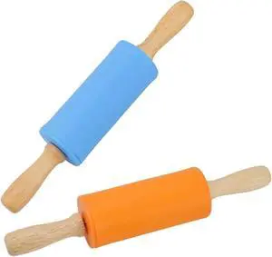 Koogel 9 Inch Mini Rolling Pin, 2 PCS Wooden Handle Rolling Pin for Kids Dough Rollers for Baking Supplies Home Kitchen Koogel 9 Inch Mini Rolling Pin, 2 PCS Wooden Handle Rolling Pin for Kids Dough Rollers for Baking Supplies Home Kitchen
