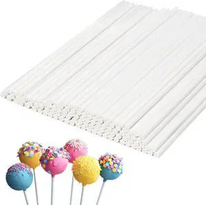 EcoDispose 100 Pcs 6 Inch White Paper Lollipop Sticks, Dia 3.5 mm | Cake Pop Sticks, Paper Sucker Sticks, for Cupcake Toppers, Homemade Candy, Chocolate, Dessert EcoDispose 100 Pcs 6 Inch White Paper Lollipop Sticks, Dia 3.5 mm | Cake Pop Sticks, Paper Sucker Sticks, for Cupcake Toppers, Homemade Candy, Chocolate, Dessert