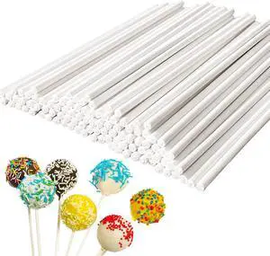 100 Pcs 6-Inch White Lollipop Sticks,Lollipop Paper Treat Stick,Paper Sucker Sticks for Cupcake Toppers,Homemade Candy,Chocolate,Dessert(Dia 3.5mm) 100 Pcs 6-Inch White Lollipop Sticks,Lollipop Paper Treat Stick,Paper Sucker Sticks for Cupcake Toppers,Homemade Candy,Chocolate,Dessert(Dia 3.5mm)