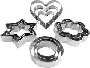 Metal Cookie Cutters Set- Heart, Star, Round, Flower - 12Pcs Cookie Cutters - Heart Star Cookie Cutter Round Small Cutter Flower Cookie Cutter for Baking Metal Cookie Cutters Set- Heart, Star, Round, Flower - 12Pcs Cookie Cutters - Heart Star Cookie Cutter Round Small Cutter Flower Cookie Cutter for Baking