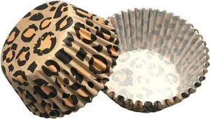 Standard Leopard Animal Print Cupcake Liners Liner Wrappers Baking Cups Wild One Toppers Wrappers Decorations Decor Papers 100 Count (Leopard) Standard Leopard Animal Print Cupcake Liners Liner Wrappers Baking Cups Wild One Toppers Wrappers Decorations Decor Papers 100 Count (Leopard)