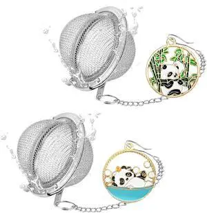 2Pcs Tea Infuser,2.1 Tea Ball with Panda Pendant,Tea Steeper,Tea Strainer | Stainless Steel,Tea Diffuser for Filtering Tea,Tea Infusers for Loose Tea, for Flavoring Herbal Spices and Seasonings 2Pcs Tea Infuser,2.1 Tea Ball with Panda Pendant,Tea Steeper,Tea Strainer | Stainless Steel,Tea Diffuser for Filtering Tea,Tea Infusers for Loose Tea, for Flavoring Herbal Spices and Seasonings