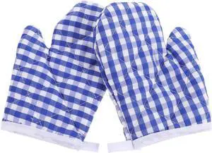Oven Mitts for Kids, Kitchen Mitts for Oven, Blue Grid Kitchen Gloves Heat Resistant for Cooking Baking Microwave, 6.6inchx4.7inch Oven Mitts for Kids, Kitchen Mitts for Oven, Blue Grid Kitchen Gloves Heat Resistant for Cooking Baking Microwave, 6.6inchx4.7inch