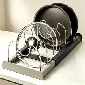 Lid Organizers Inside Cabinet Adjustable, Kitchen Pot lid Organizer for Bowls, Lids, Cutting Boards, Tableware, Dish Storage Rack for cabinets, Drawers, countertops & Sinks Lid Organizers Inside Cabinet Adjustable, Kitchen Pot lid Organizer for Bowls, Lids, Cutting Boards, Tableware, Dish Storage Rack for cabinets, Drawers, countertops & Sinks