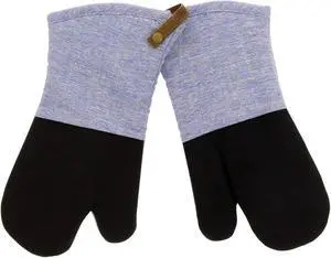 Cuisinart Chambray Neoprene Oven Mitts, 2pk - Non-Slip Heat Resistant Oven Gloves with Premium Insulation, Protect Hands and Surfaces-Ideal Kitchen Set with Faux Leather Loop-Marine Cuisinart Chambray Neoprene Oven Mitts, 2pk - Non-Slip Heat Resistant Oven Gloves with Premium Insulation, Protect Hands and Surfaces-Ideal Kitchen Set with Faux Leather Loop-Marine