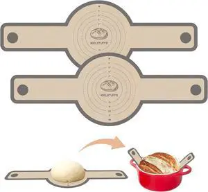 Koolstuffs Sourdough Silicone Bread Sling for Dutch Oven, 2 Pack | Long Handles for Dough Transfer, Nonstick Bread Release, Dishwasher Cleanup, Flexible Reusable Design, Round, Gray Koolstuffs Sourdough Silicone Bread Sling for Dutch Oven, 2 Pack | Long Handles for Dough Transfer, Nonstick Bread Release, Dishwasher Cleanup, Flexible Reusable Design, Round, Gray