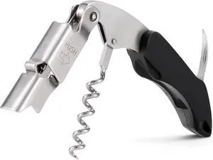 Wine Key,Cork Screw Wine Bottle Opener with Double Hinged, Black | Heavy Duty Wine Opener,Premium 420 Stainless Steel,Waiters Corkscrew,Foil Cutter, Bar Key for Servers Sommelier Bartenders Wine Key,Cork Screw Wine Bottle Opener with Double Hinged, Black | Heavy Duty Wine Opener,Premium 420 Stainless Steel,Waiters Corkscrew,Foil Cutter, Bar Key for Servers Sommelier Bartenders