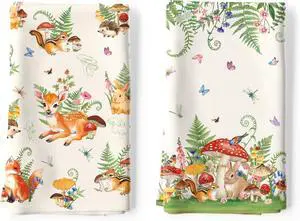 Mushroom Deer Tea Towels, 100% Cotton Kitchen Towels, Set of 2 | 18.9 x 27.5 in / 48 x 70 cm, Lightweight Woven Dish Cloth with Mushroom Deer Print for Kitchen Decor, Housewarming Gift Mushroom Deer Tea Towels, 100% Cotton Kitchen Towels, Set of 2 | 18.9 x 27.5 in / 48 x 70 cm, Lightweight Woven Dish Cloth with Mushroom Deer Print for Kitchen Decor, Housewarming Gift