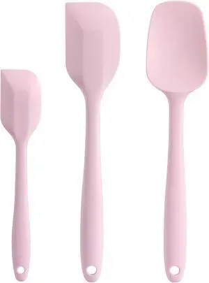 Silicone Spatula Set - Rubber Spatula - 600°F Heat Resistant Baking Spoon & Spatulas (Pink) Silicone Spatula Set - Rubber Spatula - 600°F Heat Resistant Baking Spoon & Spatulas (Pink)