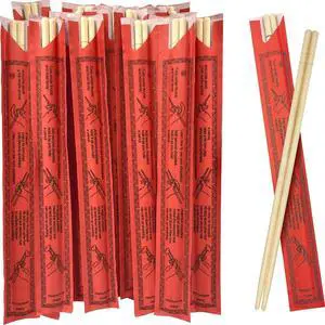 Soeos 100 Disposable Chopsticks Bulk, Natural Wooden Chopsticks & Bamboo Chopstick for Sushi, Takeout, Party, Splinter-Free, Individually Wrapped Single-Use Chopstick (Approx.100 Pairs) Soeos 100 Disposable Chopsticks Bulk, Natural Wooden Chopsticks & Bamboo Chopstick for Sushi, Takeout, Party, Splinter-Free, Individually Wrapped Single-Use Chopstick (Approx.100 Pairs)