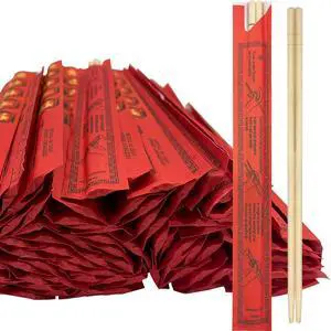 Soeos Chopsticks Disposable, 100 Pairs, Disposable Wooden Chopsticks with Red Packaging, 7.6" Individually Wrapped Bulk Bamboo Chopsticks for Japanese Sushi & Asian Dishes Soeos Chopsticks Disposable, 100 Pairs, Disposable Wooden Chopsticks with Red Packaging, 7.6" Individually Wrapped Bulk Bamboo Chopsticks for Japanese Sushi & Asian Dishes