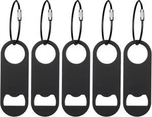 5 PACK Stainless Steel Flat Bottle Opener with Keychain- Bar Key-Beer Bottle Opener for Kitchen, Bar or RestaurantBlack 5 PACK Stainless Steel Flat Bottle Opener with Keychain- Bar Key-Beer Bottle Opener for Kitchen, Bar or RestaurantBlack