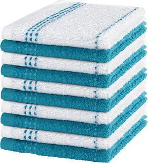 DecorRack 100% Cotton Washcloths 12x12 in, Blue Set (10 Pack) DecorRack 100% Cotton Washcloths 12x12 in, Blue Set (10 Pack)
