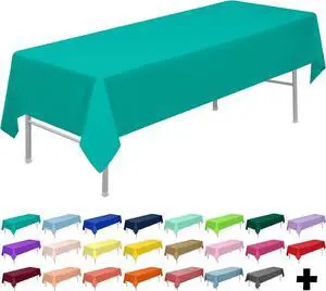 PARTY ULYJA Teal Tablecloths Plastic 3-Pack Premium 54 Inches x 108 Inches Disposable Table Covers Decorative Table Cloths for Rectangle Tables PARTY ULYJA Teal Tablecloths Plastic 3-Pack Premium 54 Inches x 108 Inches Disposable Table Covers Decorative Table Cloths for Rectangle Tables