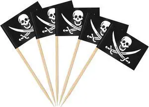 AhfuLife Pirate Flag Toothpicks - 200 Pcs Sword Toothpicks, Mini Pirate Cupcake Toppers for Party Decorations, Halloween Decorations AhfuLife Pirate Flag Toothpicks - 200 Pcs Sword Toothpicks, Mini Pirate Cupcake Toppers for Party Decorations, Halloween Decorations