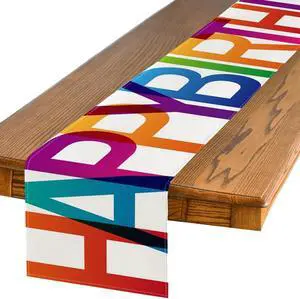 Artoid Mode Colorful Happy Birthday Table Runner, Seasonal Kitchen Dining Table Decoration for Home Party Decor 13x72 Inch Artoid Mode Colorful Happy Birthday Table Runner, Seasonal Kitchen Dining Table Decoration for Home Party Decor 13x72 Inch