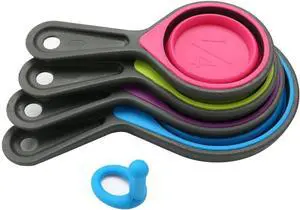Collapsible Silicone Measuring Cups with 60ml/80ml/125ml/250ml - 4 Piece Set Kitchen Measuring Tools (4 Colors) Collapsible Silicone Measuring Cups with 60ml/80ml/125ml/250ml - 4 Piece Set Kitchen Measuring Tools (4 Colors)