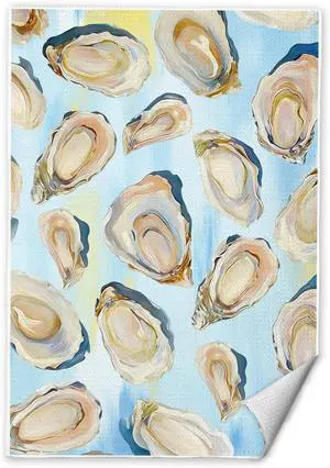 Blue Oyster Shell Coastal Kitchen Towels 16x24 in, Gifts for Beach Ocean Lovers, Nautical Sea Oyster Decorative Hand Tea Dish Towels for Bathroom Kitchen Blue Oyster Shell Coastal Kitchen Towels 16x24 in, Gifts for Beach Ocean Lovers, Nautical Sea Oyster Decorative Hand Tea Dish Towels for Bathroom Kitchen