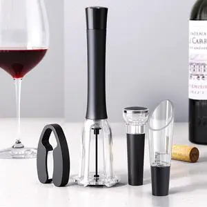 Air Pressure Wine Bottle Opener Set Pump Wine Opener Kit, Vacuum Stopper, Aerator Pourer, Foil Cutter, Safe & Easy Cork Remover Keep Cork Intact for Gift, Ouvre Bouteille de Vin Air Pressure Wine Bottle Opener Set Pump Wine Opener Kit, Vacuum Stopper, Aerator Pourer, Foil Cutter, Safe & Easy Cork Remover Keep Cork Intact for Gift, Ouvre Bouteille de Vin