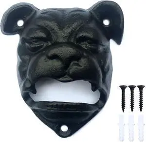 MGTECH Bulldog Bottle Opener Wall Mounted, Rustic Cast Iron Dog Beer Opener MGTECH Bulldog Bottle Opener Wall Mounted, Rustic Cast Iron Dog Beer Opener